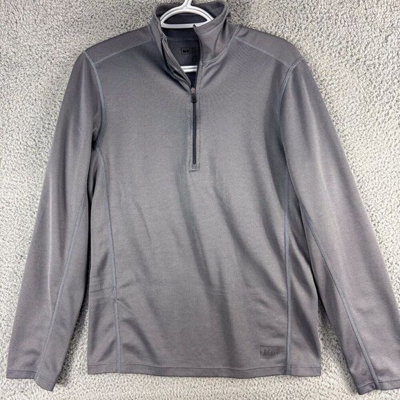 REI 1/4 Zip Jacket Mens Small‎ Gray Pullover Athleisure Outdoor Gym Run Hike - Picture 1 of 11